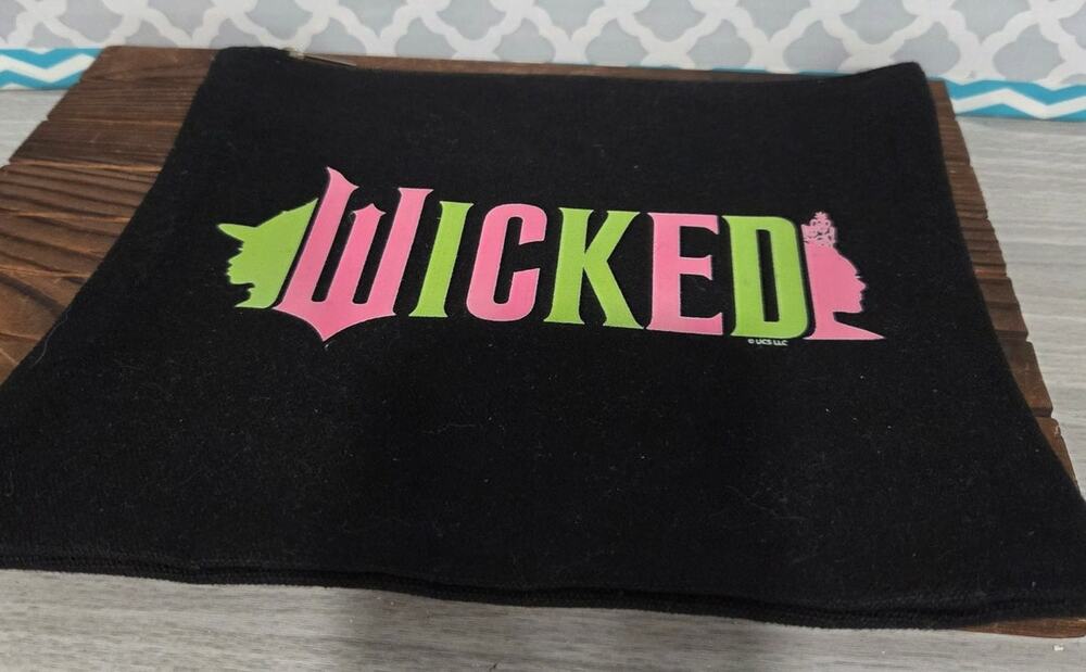 Wicked Canvas Accessory Pouch Black Pink Green Logo Cosmetic Travel Case